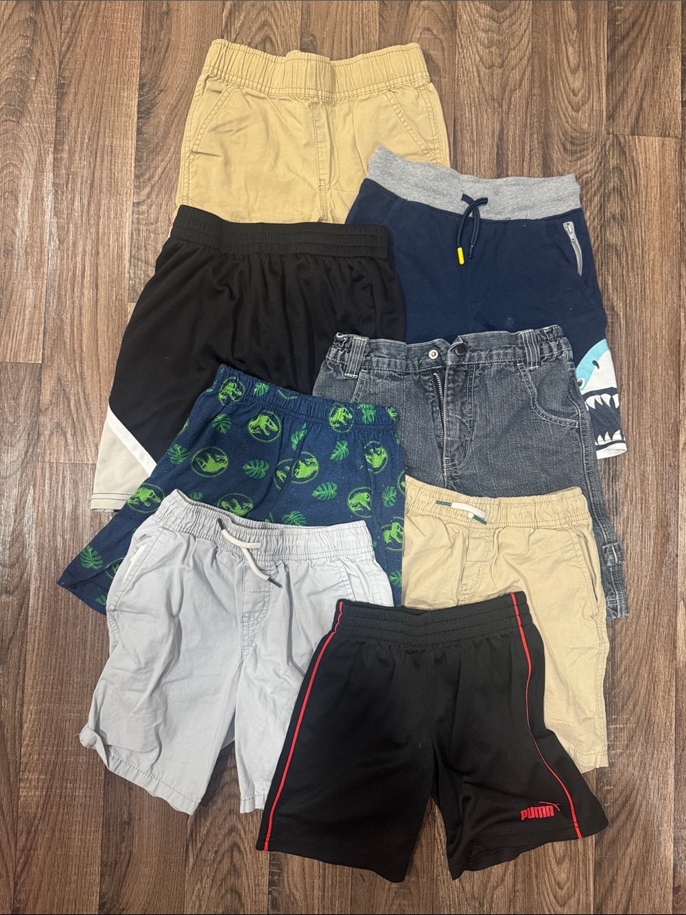 Bundle of 6/7 Boys Shorts - Athletic, Khaki, Jean, Pajama